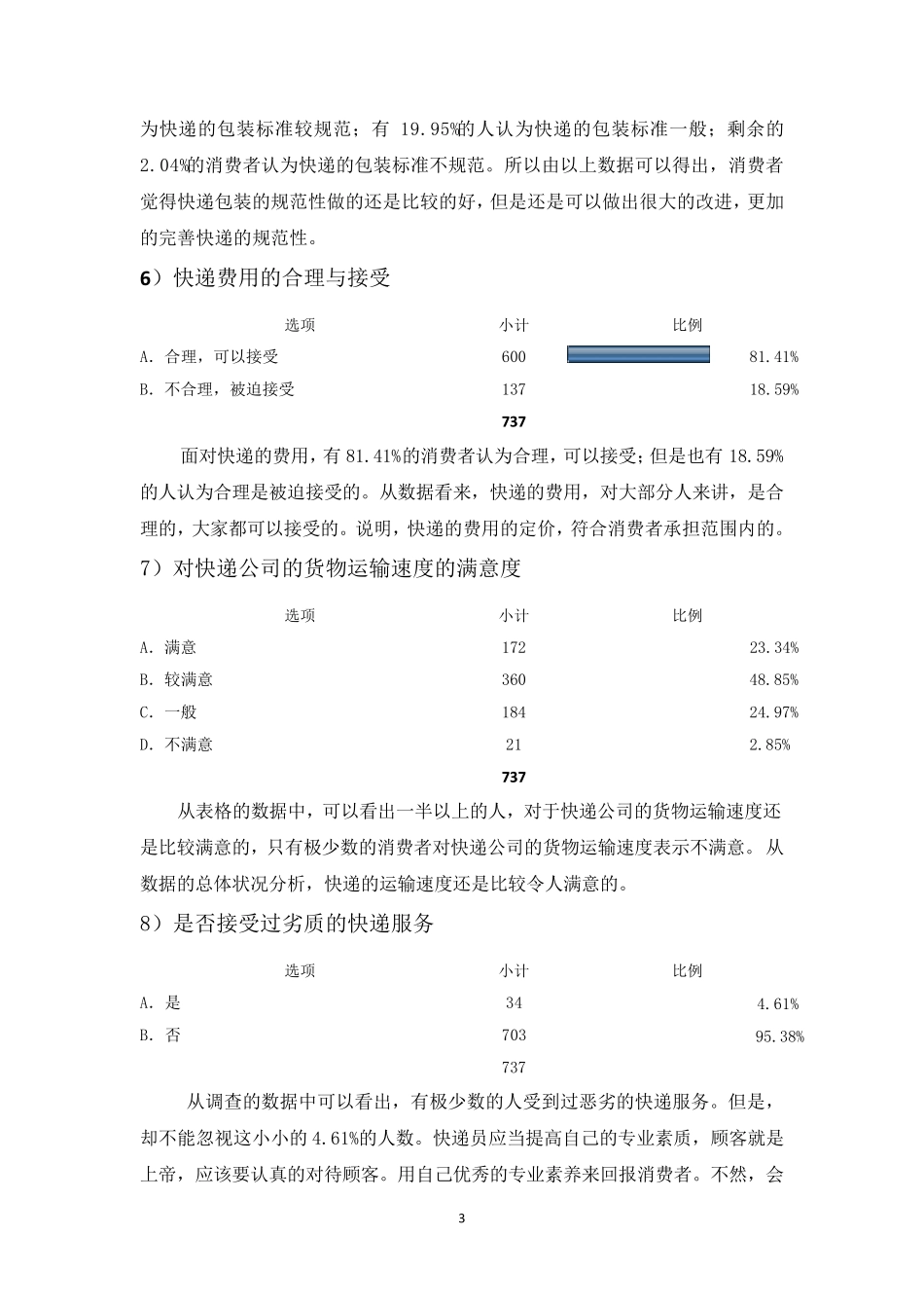 关于消费者对快递服务满意度的调查报告_第3页