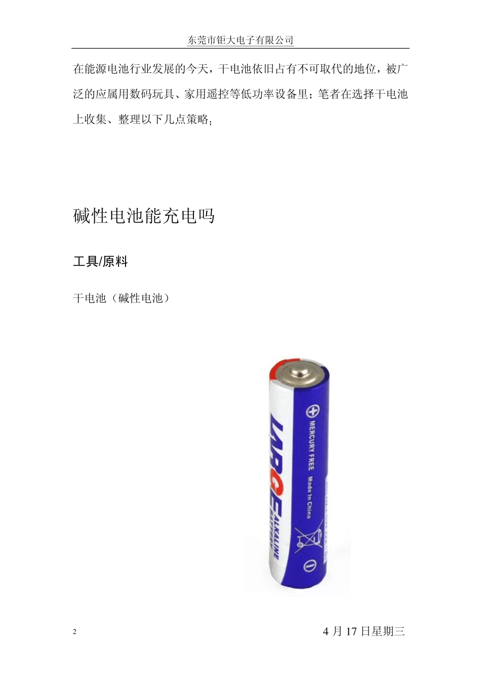 关于碱性电池充电说法_第2页