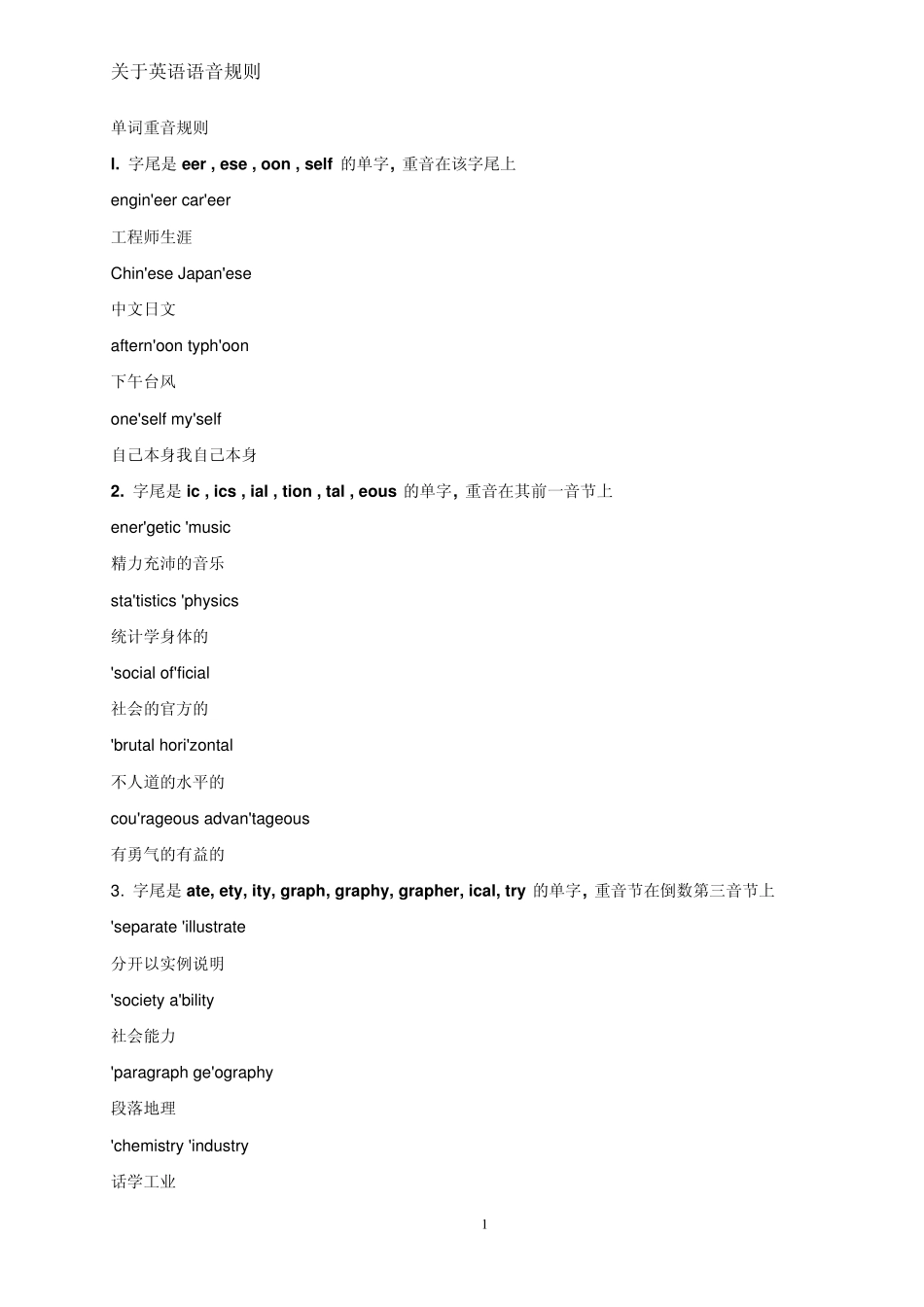 关于英语语音规则_第1页