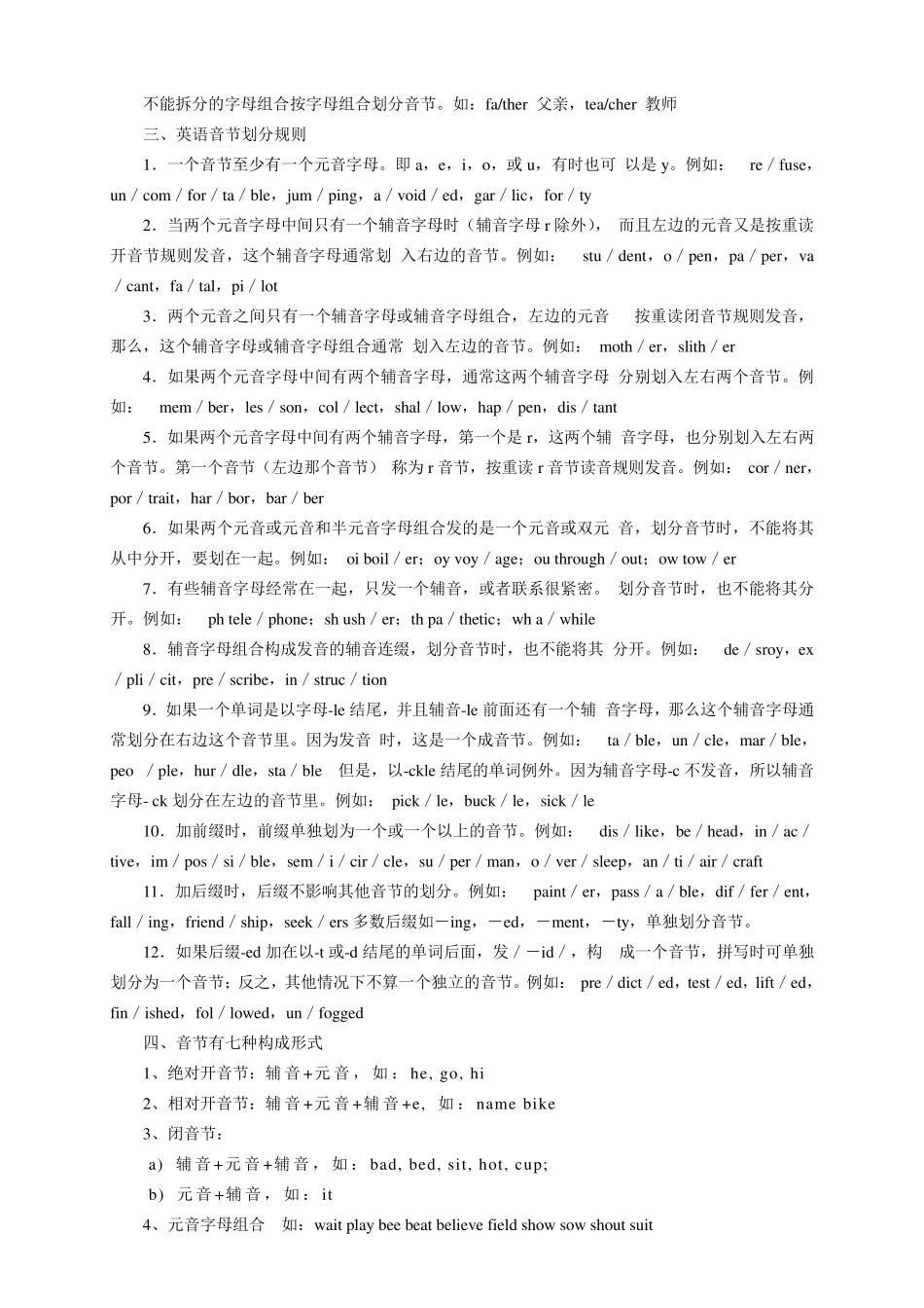 关于英语读音和音节划分的详细归纳_第2页