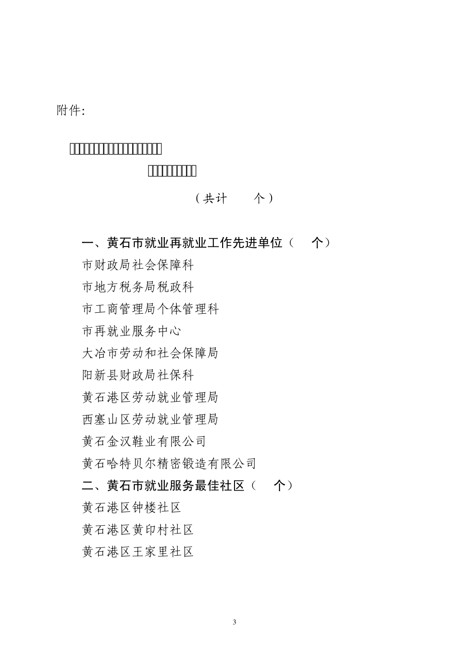 关于表彰二00五年度全市就业再就业和社会保险扩面征缴工作先进_第3页