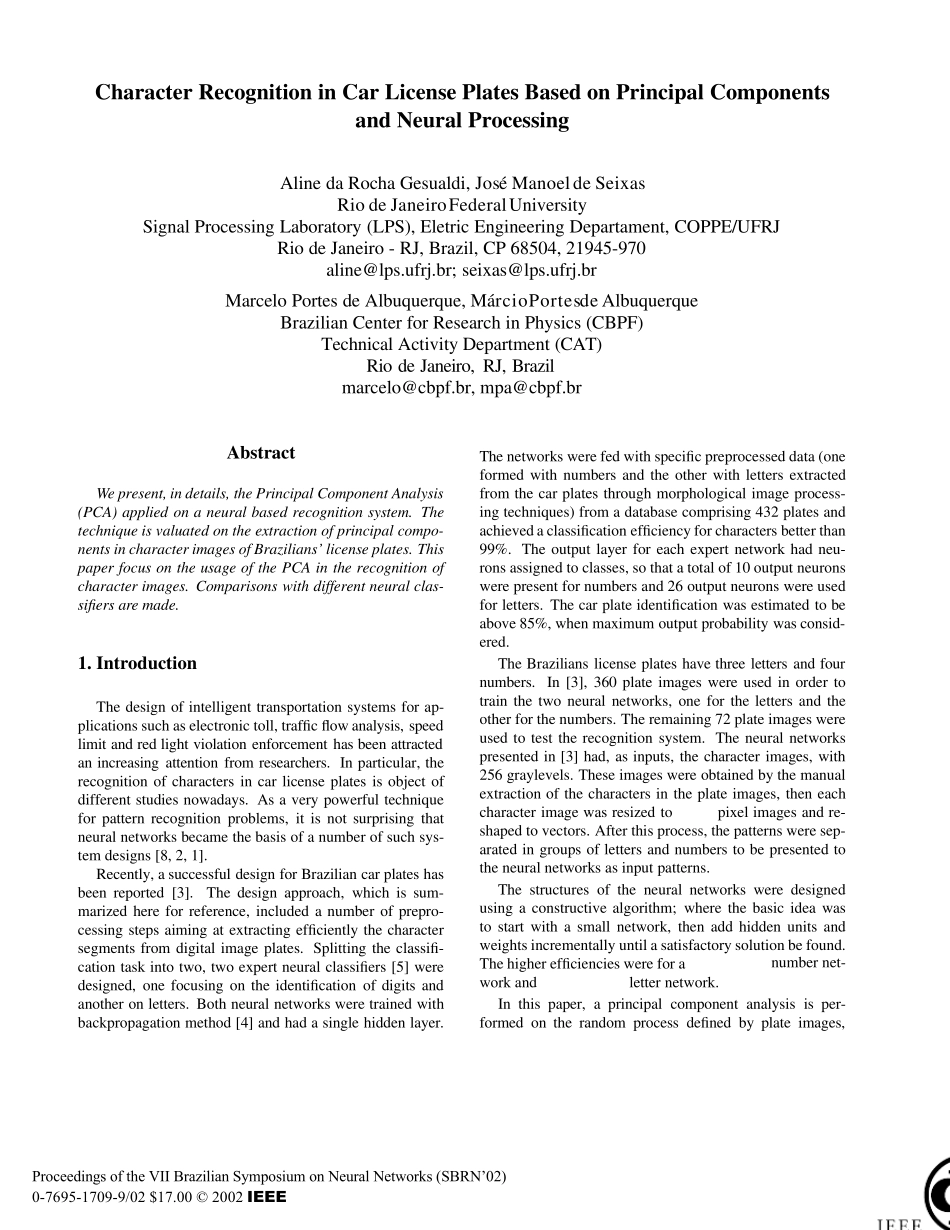 关于车牌识别的英文文献_第1页