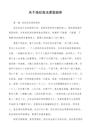 关于违纪违法原因剖析