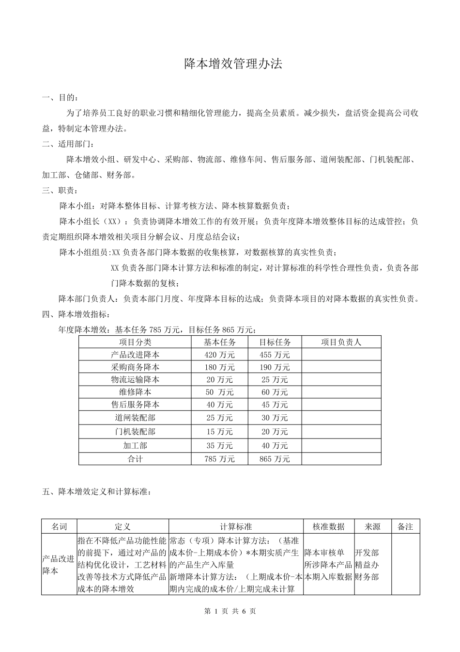 关于降本增效考核奖励管理办法_第1页