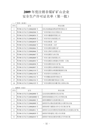 关于颁发和注销非煤矿矿山安全生产许可证的通报