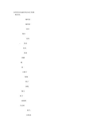关于饮食蔬菜英文词汇