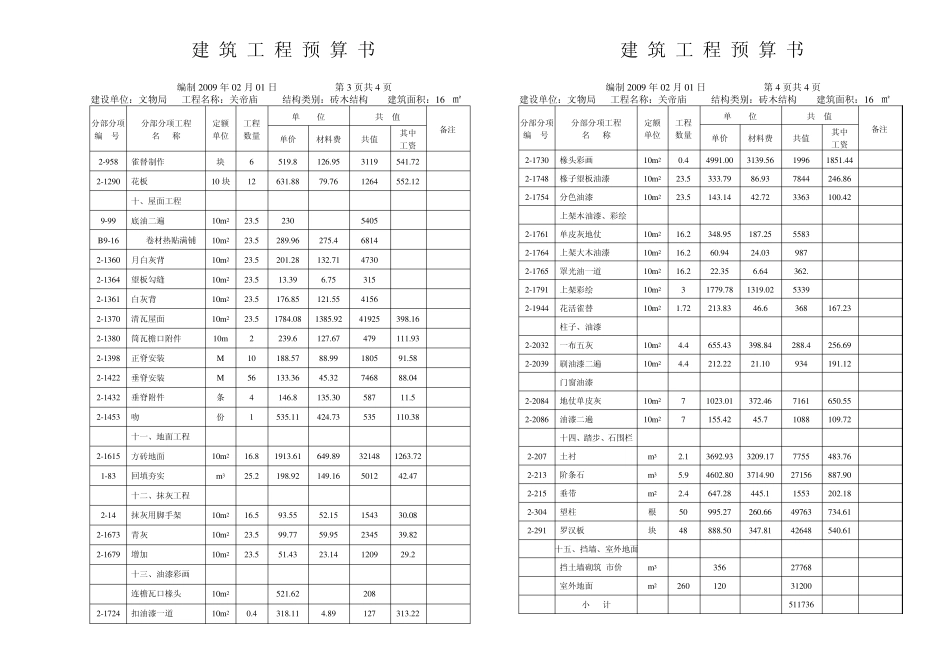 关帝殿概预算_第3页