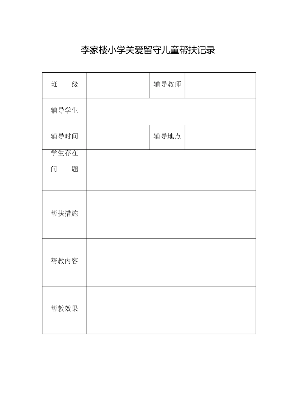 关爱留守儿童帮扶记录_第1页