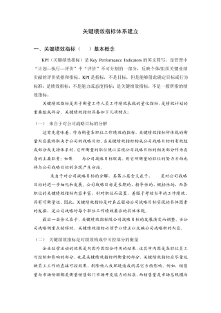 关键绩效指标体系建立
