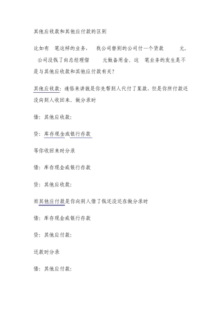 其他应收款与其他应付款