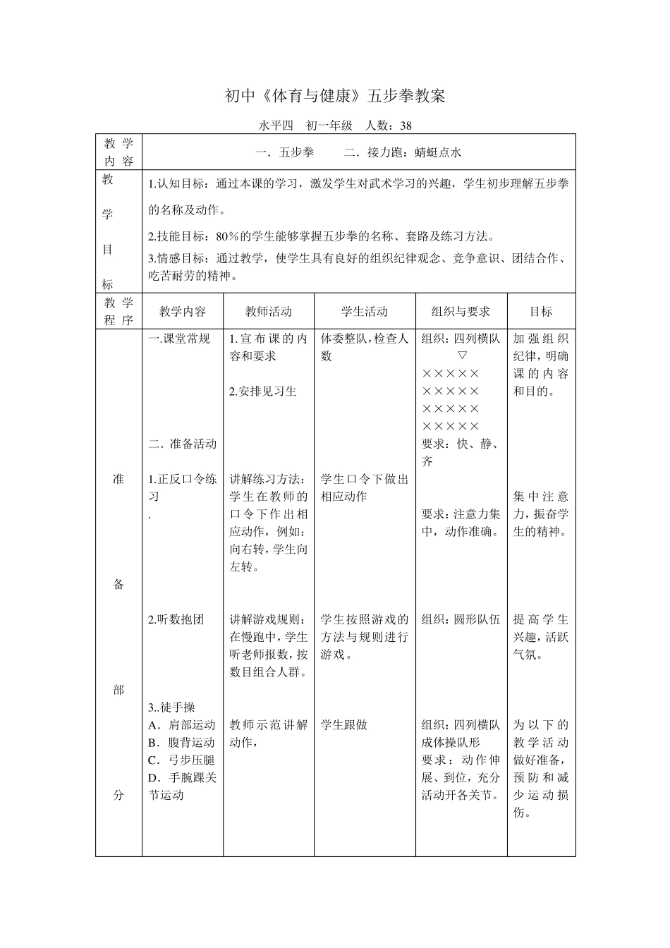 初中体育与健康课《五步拳》教学案例_第3页