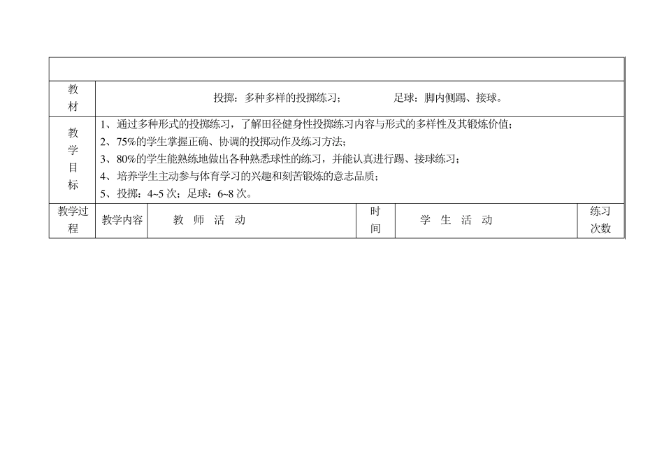 初中体育课优秀教案全集_第1页