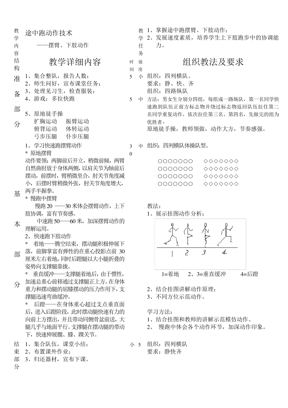 初中体育课田径教案_第3页
