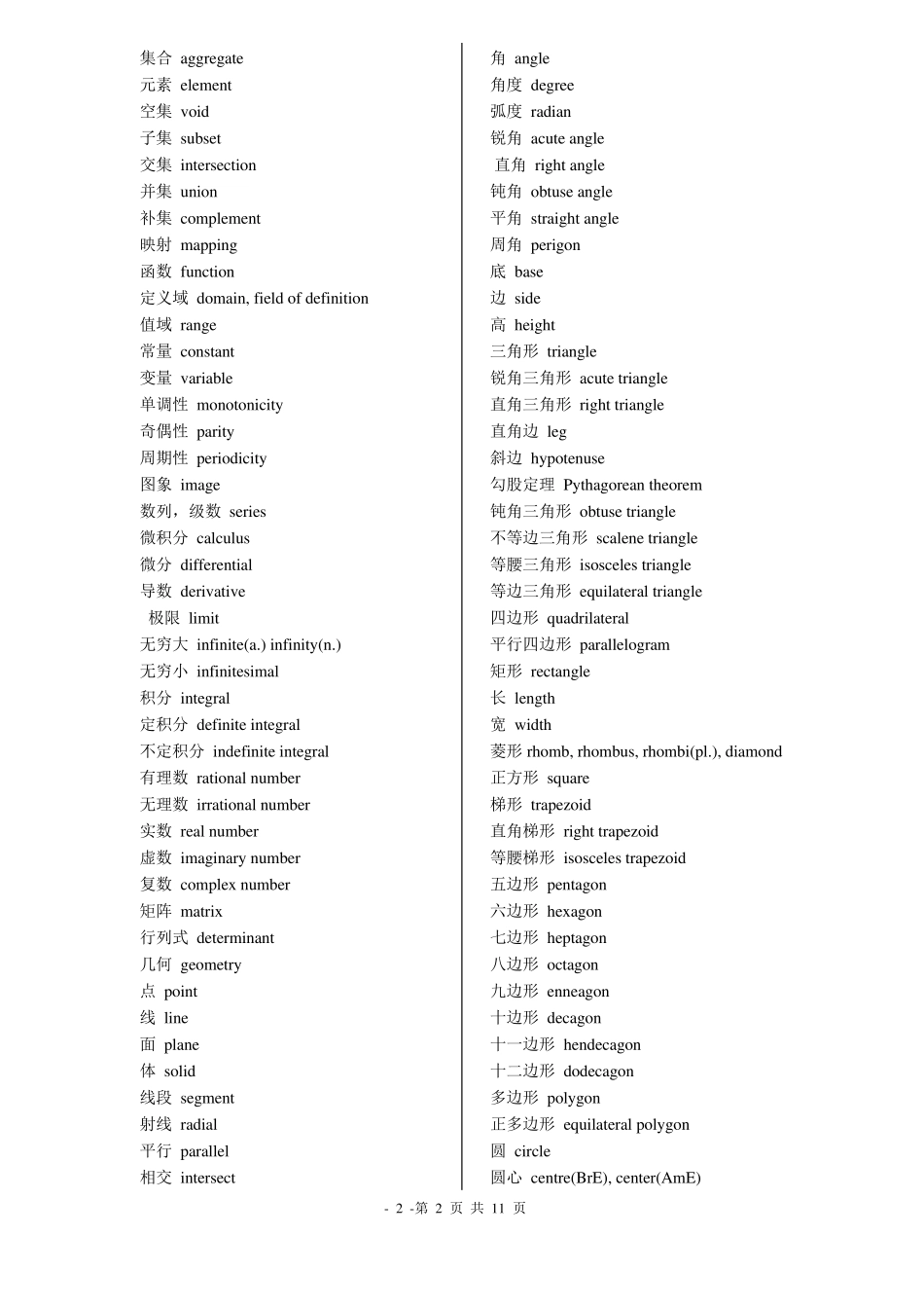 初中数学英语专业术语_第2页