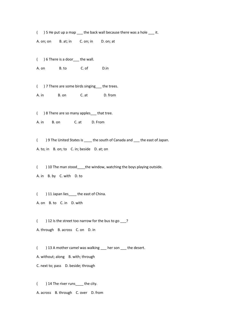 初中方位介词详细讲解_第2页