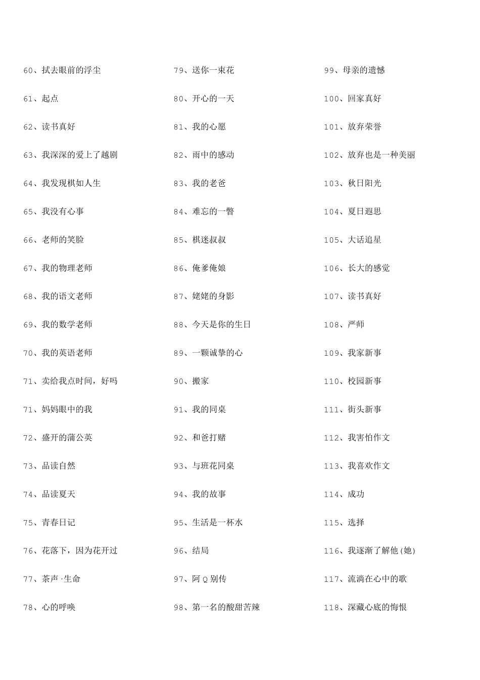 初中有创意的作文题目汇总_第2页