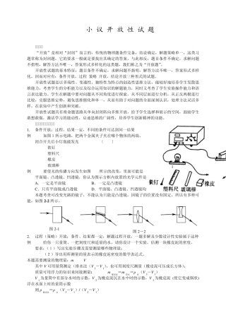 初中物理专题开放题3