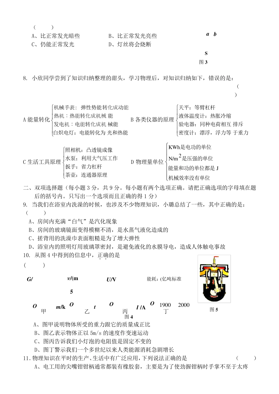 初中物理中考试题_第2页