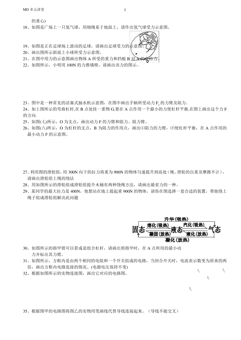 初中物理作图题大全_第3页