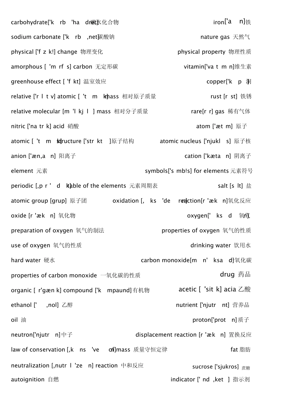初中物理化学英语名词汇总_第3页