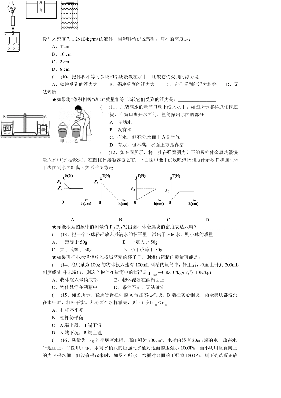 初中物理压强和浮力专题复习一_第2页