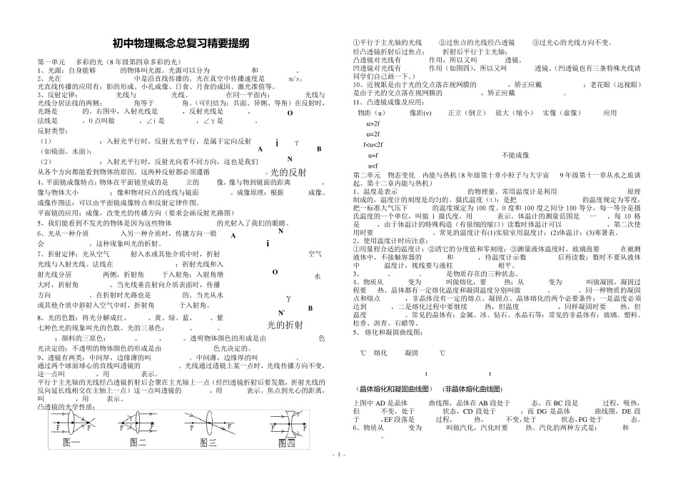 初中物理基础知识复习题_第1页