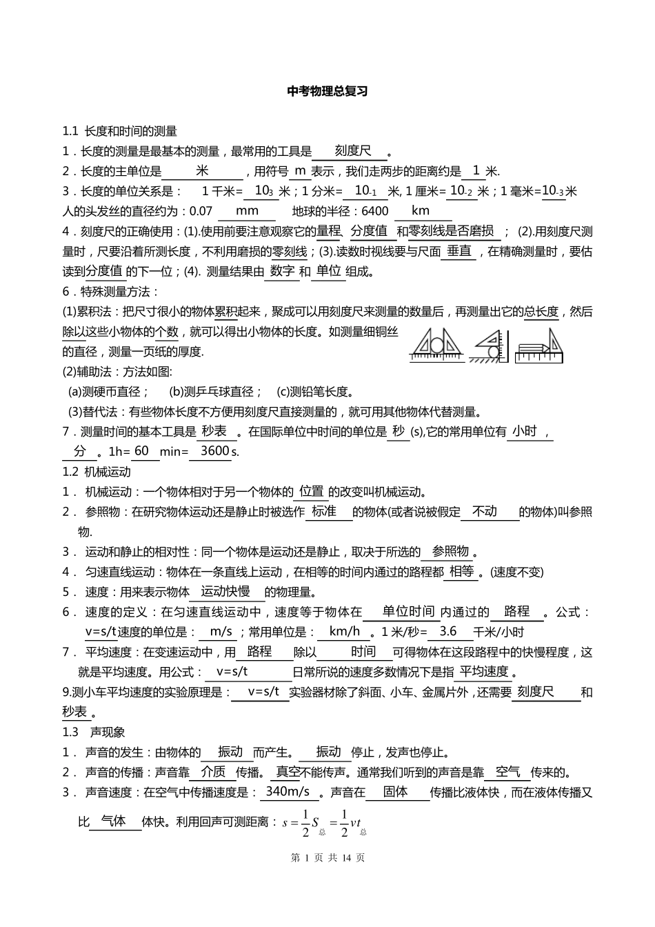 初中物理复习资料大全_第1页