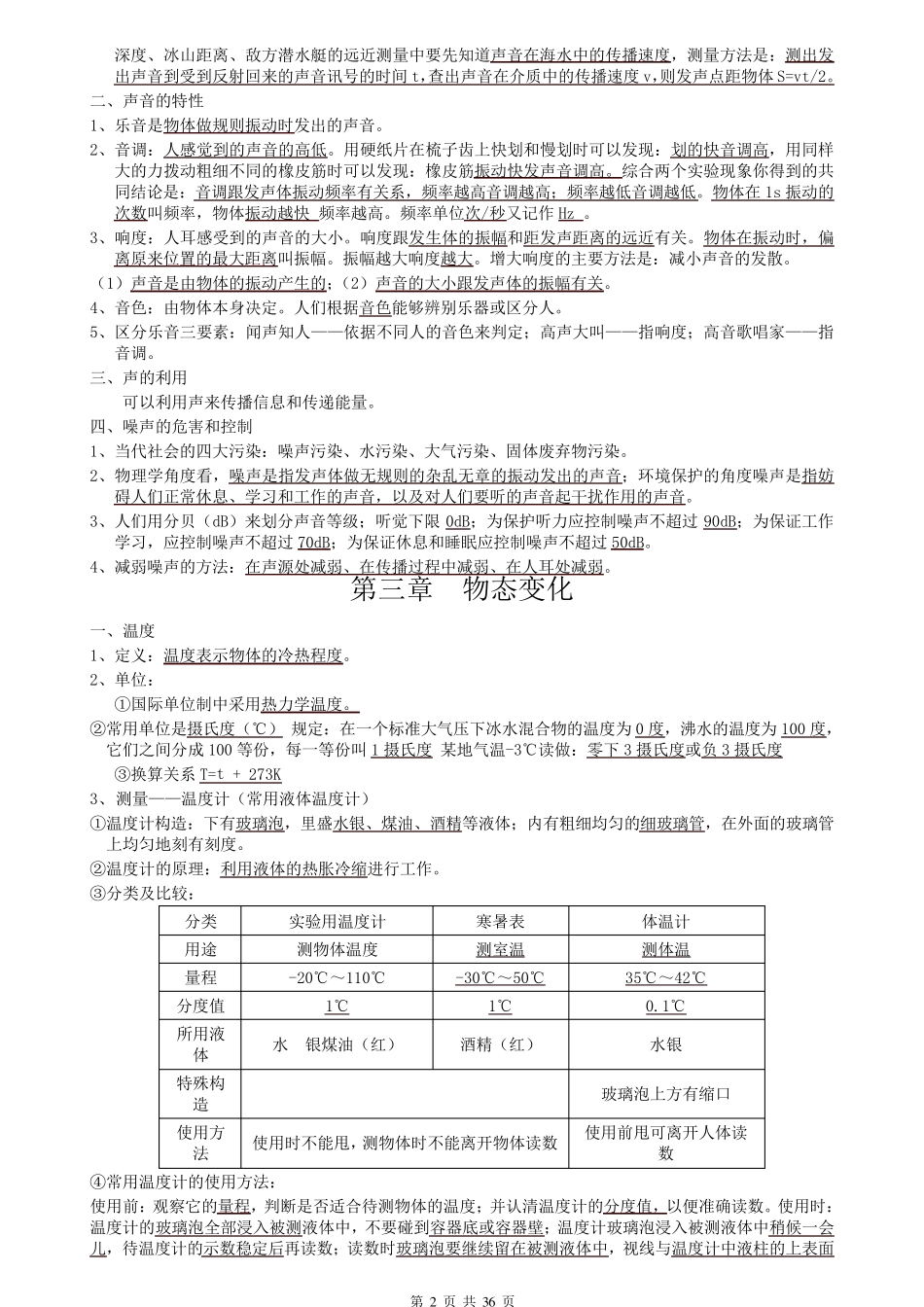 初中物理总复习知识点归纳汇总_第2页