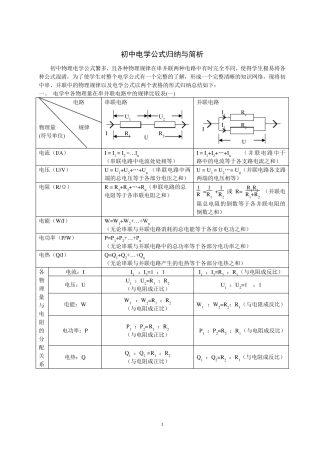 初中物理电学知识点总结(精华)