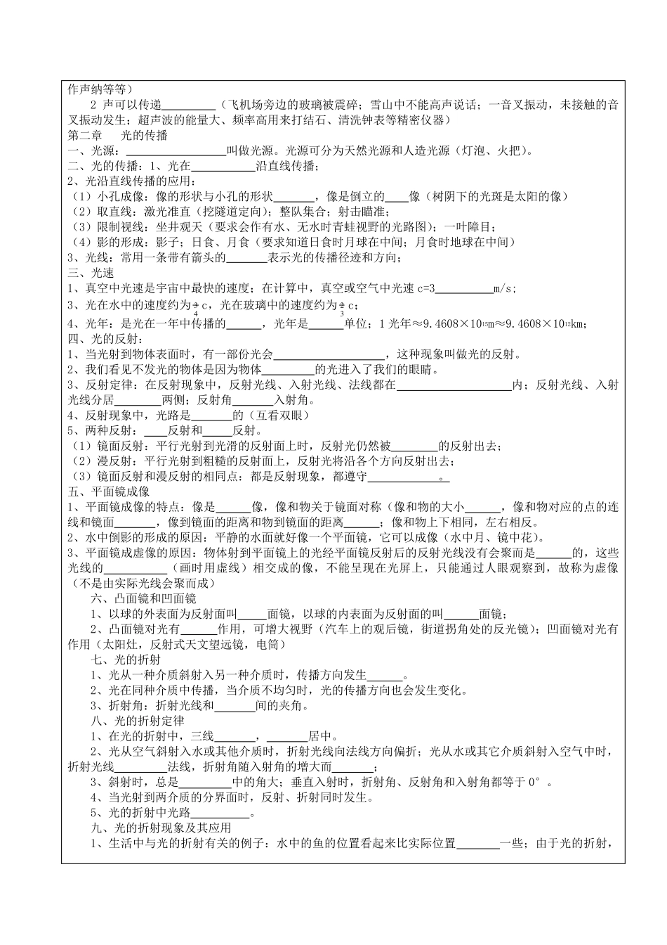 初中物理知识点复习填空_第2页