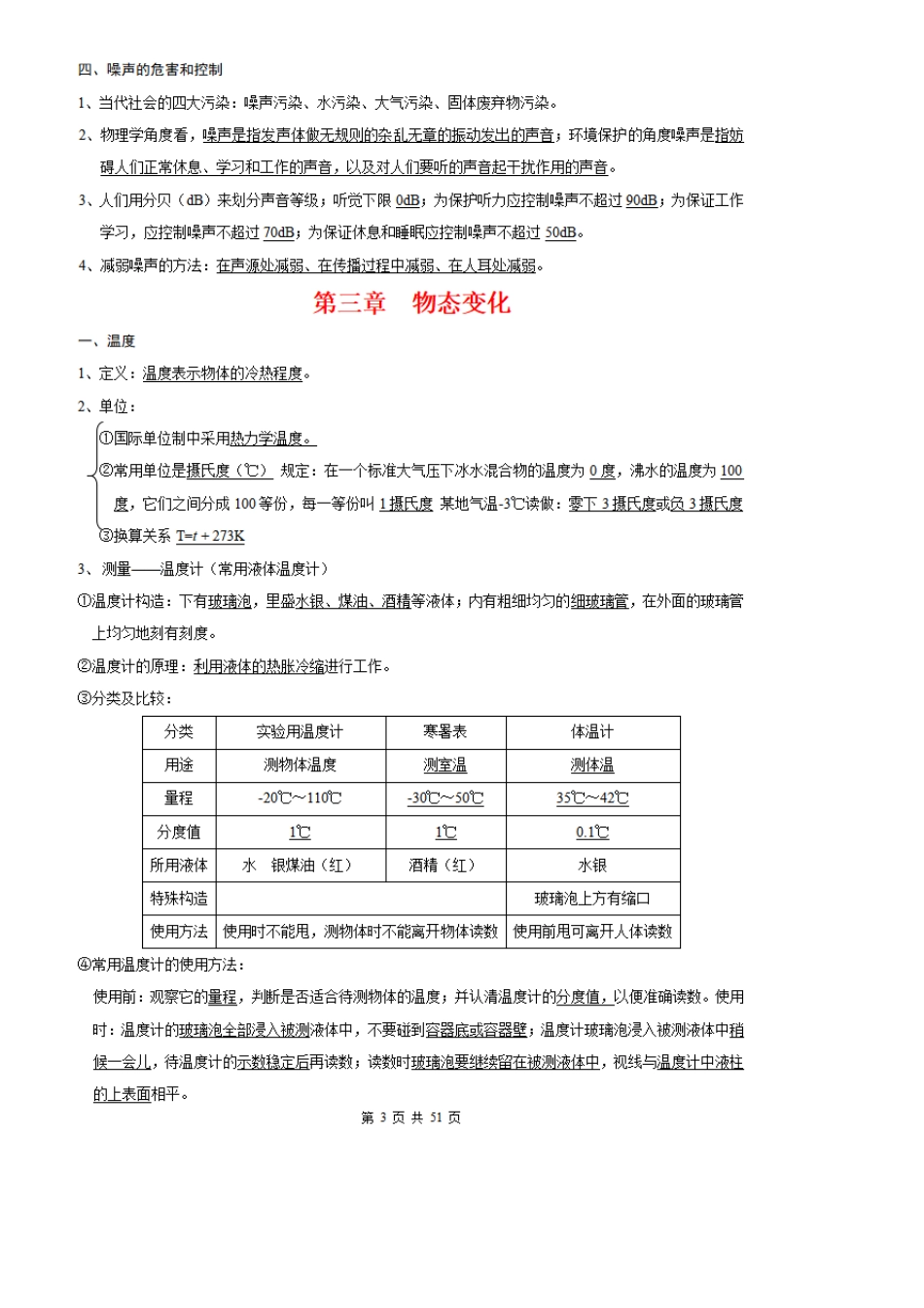 初中物理知识点归纳总结大全,初一到初三物理知识点归纳_第3页
