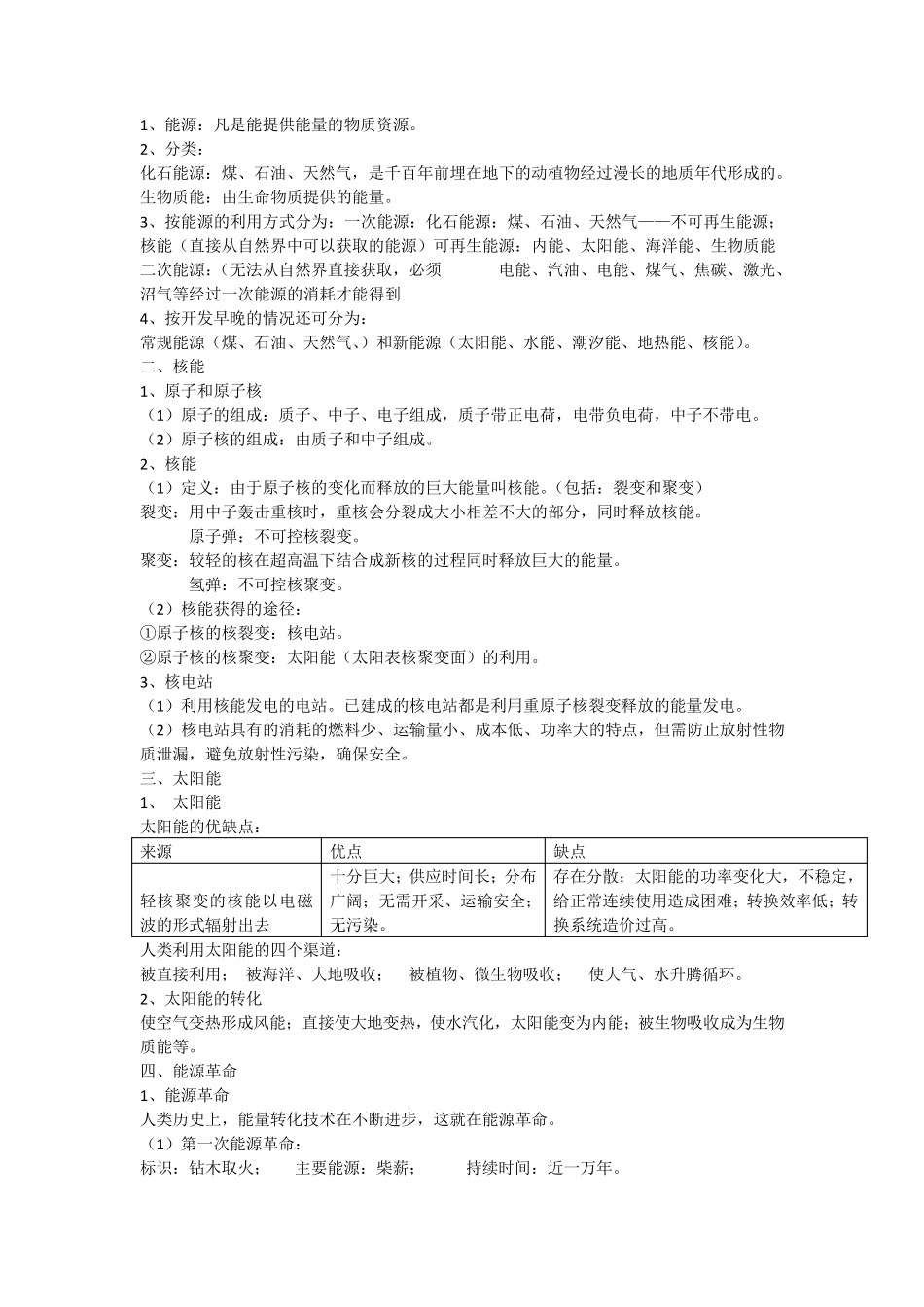 初中物理能源与可持续发展知识点_第2页