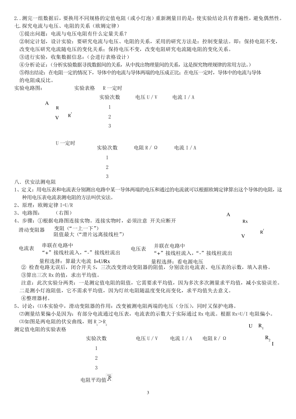 初中物理重要实验总结_第3页