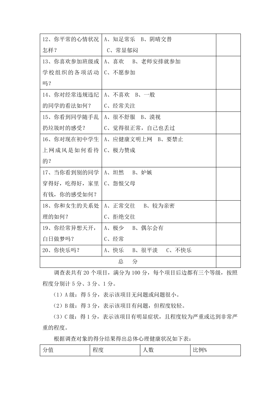 初中生心理健康调研报告_第3页