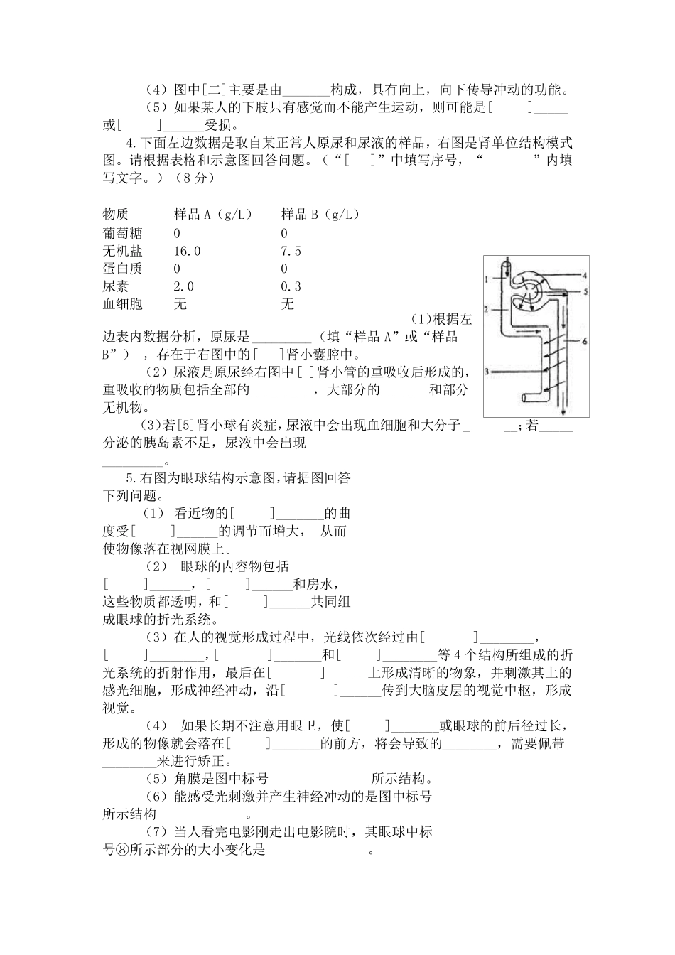 初中生物七年级下册识图专题复习_第2页