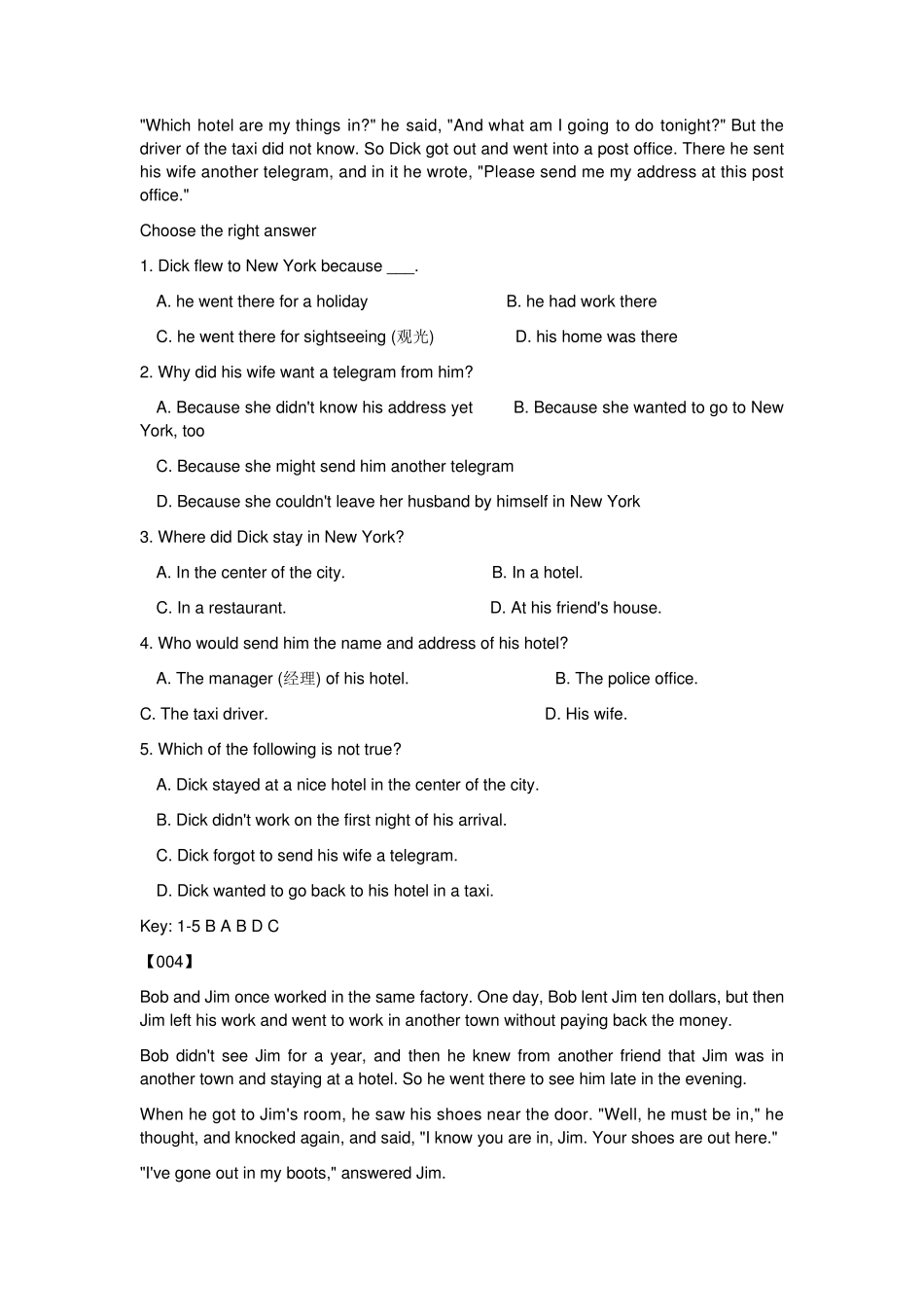 初中英语阅读100篇_第3页