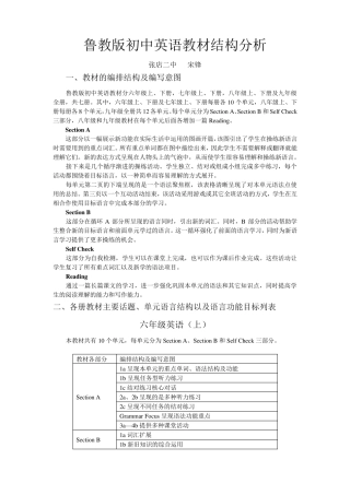 初中英语鲁教版教材分析