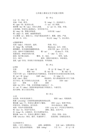 初中语文全阶段重点字词集