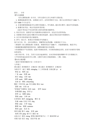 初中语文必须掌握的字词