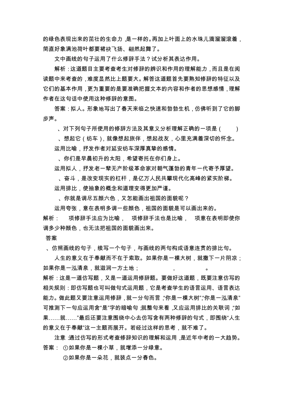 初中语文总复习专题修辞_第3页