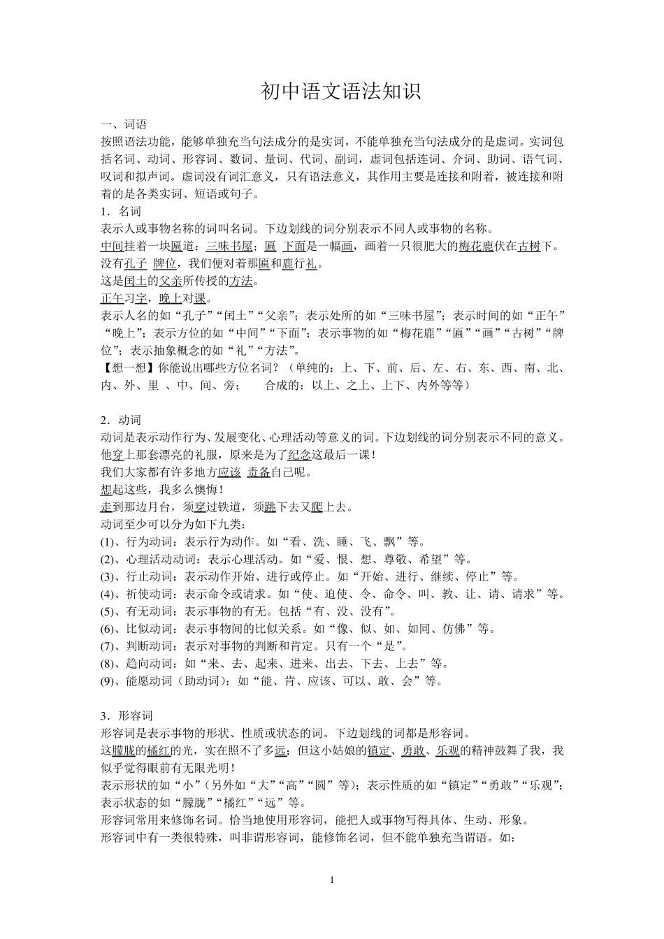 初中语文语法知识_第1页