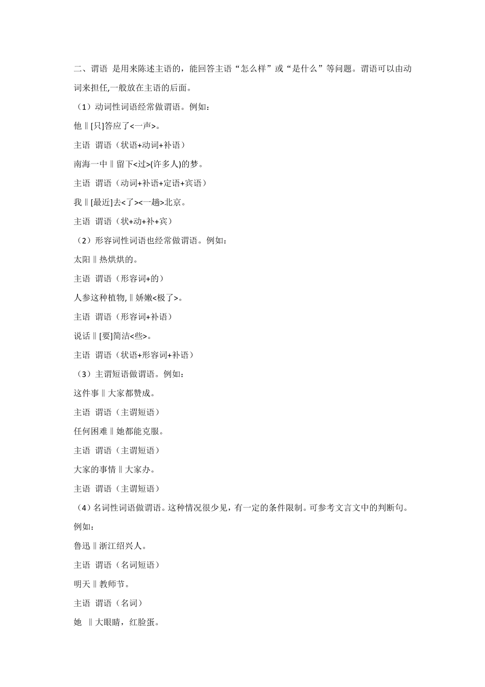 初中语文语法知识之句子成分分析_第2页
