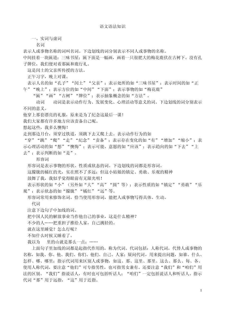 初中语文语法知识大全_第1页