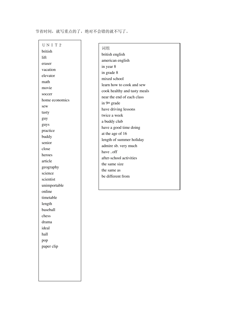 初二(上)英语单词词组汇总_第2页