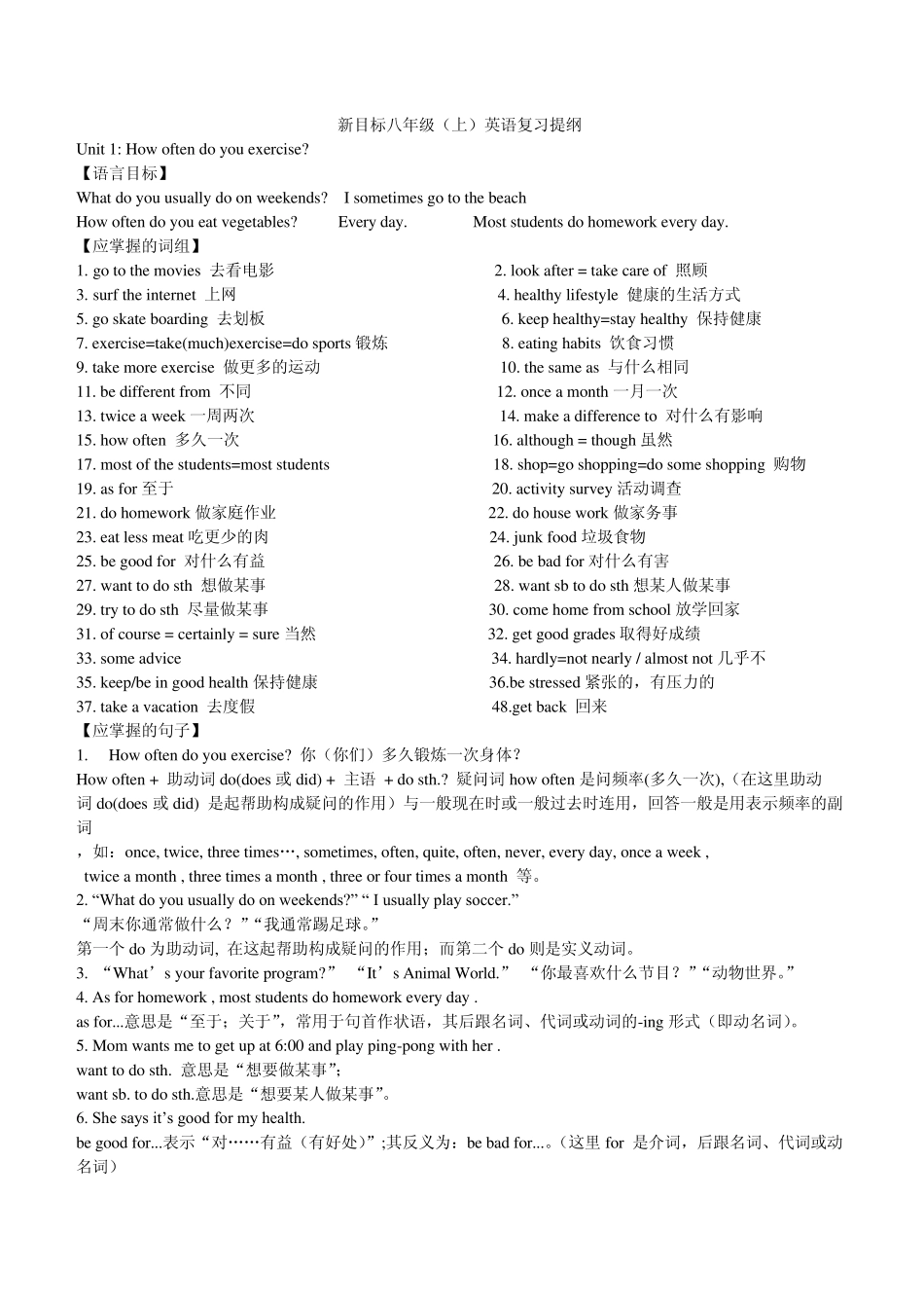 初二上册英语语法知识点_第1页