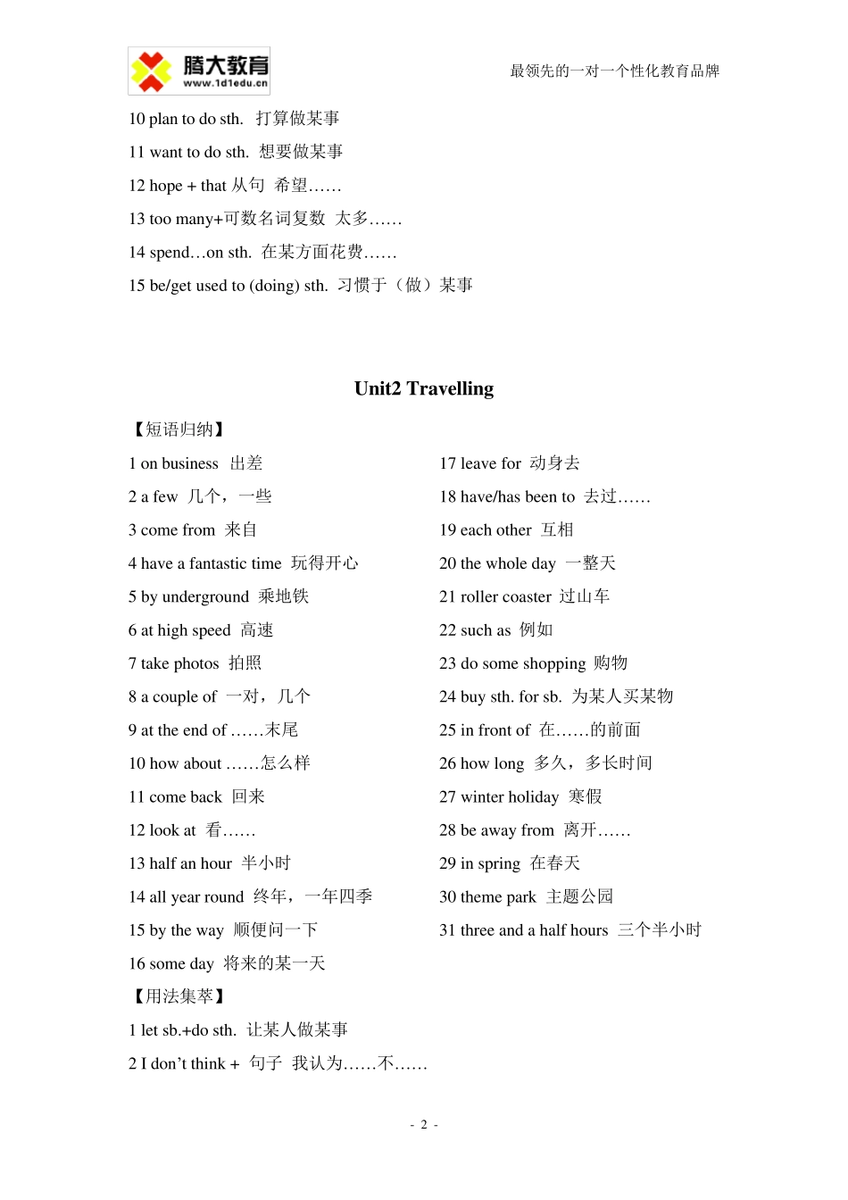 初二下册英语知识点归纳_第2页