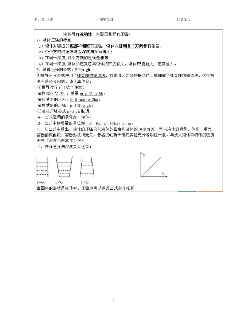 初二下物理压强知识点归纳和经典题型_第2页