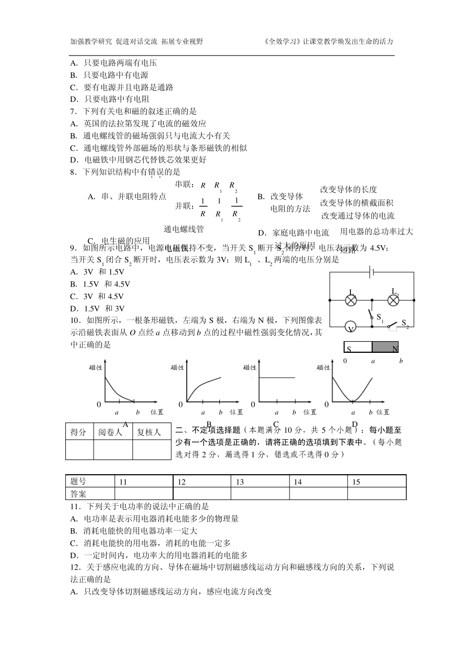 初二下物理期末试卷_第2页