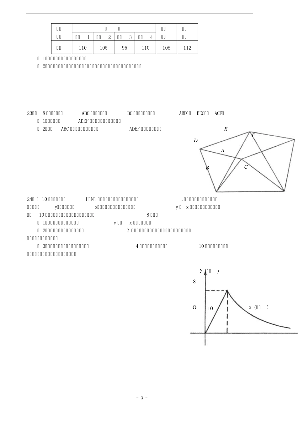初二数学下册期末试题及答案_第3页