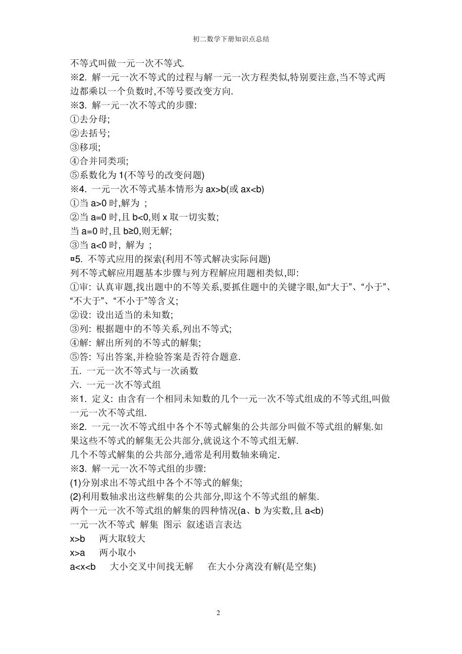 初二数学下册知识点归纳_第2页